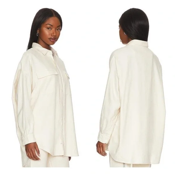 NWT Frank & Eileen Oversized McLoghlin Shirt Jacket Shacket in Natural size S - Picture 6 of 16